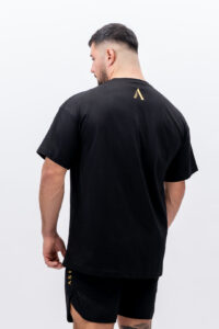 Back Unisex Svart Oversize T-shirt Ampio