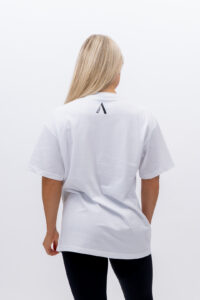 Back Unisex Vit Oversize T-shirt Ampio