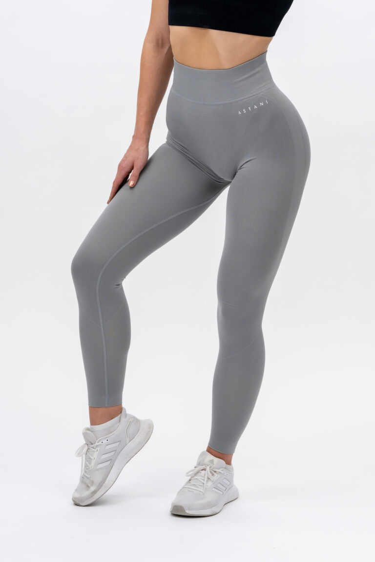 Women's EVE Seamless Tights light gray — front view, squat-proof high-waist