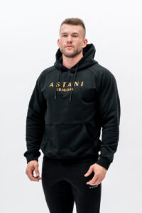 Front Herr Svart Hoodie Massimo