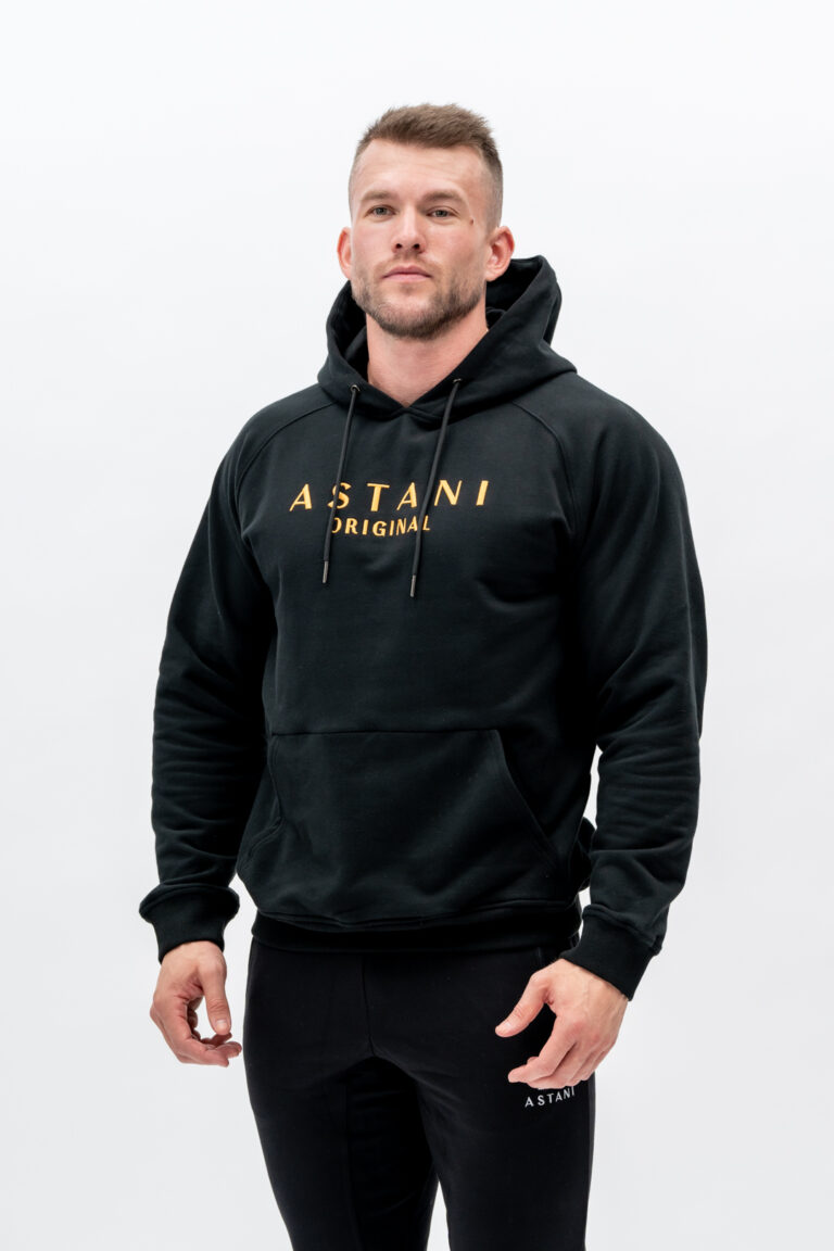 Men's MASSIMO Oversized Hoodie black — front view, dropped shoulders