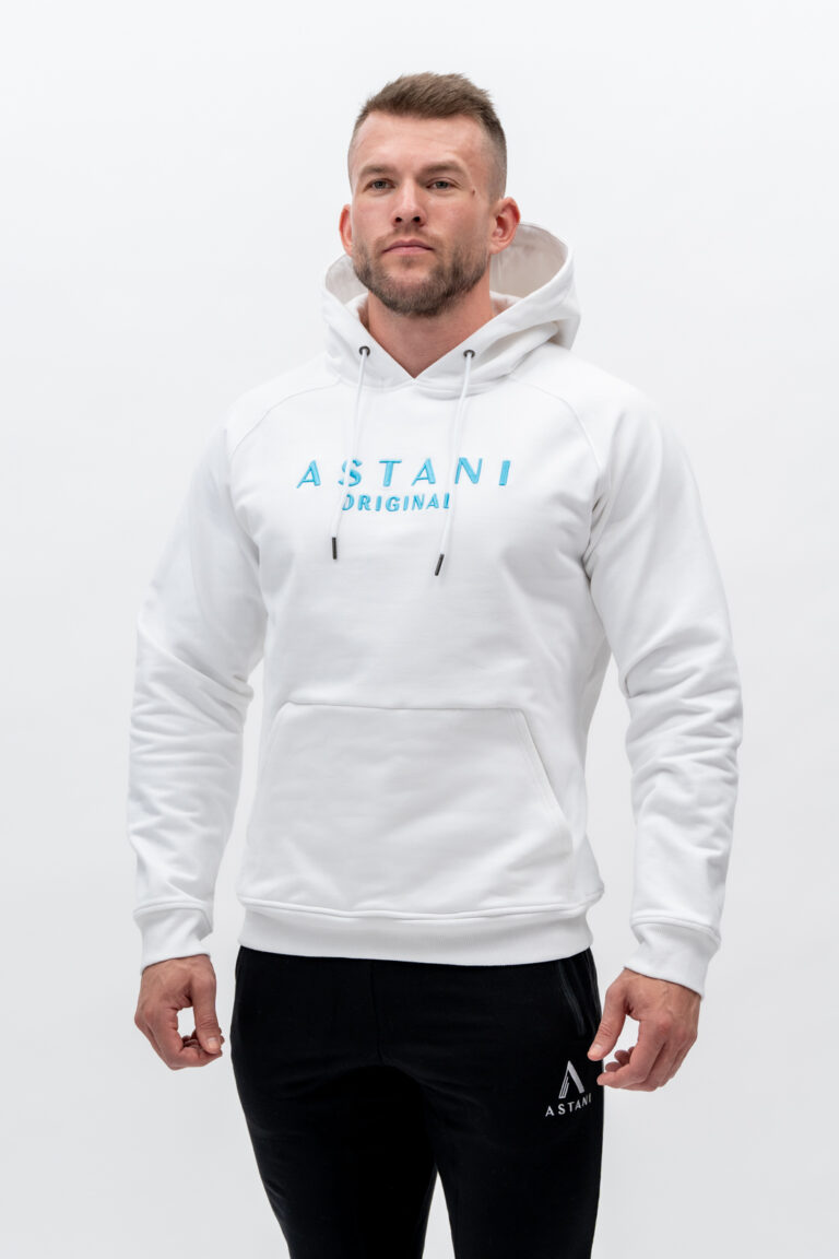 Men's MASSIMO Oversized Hoodie white — front view, dropped shoulders