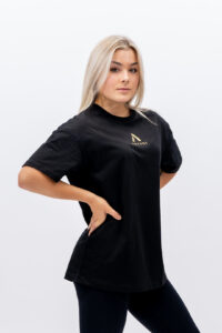Side Unisex Svart Oversize T-shirt Ampio