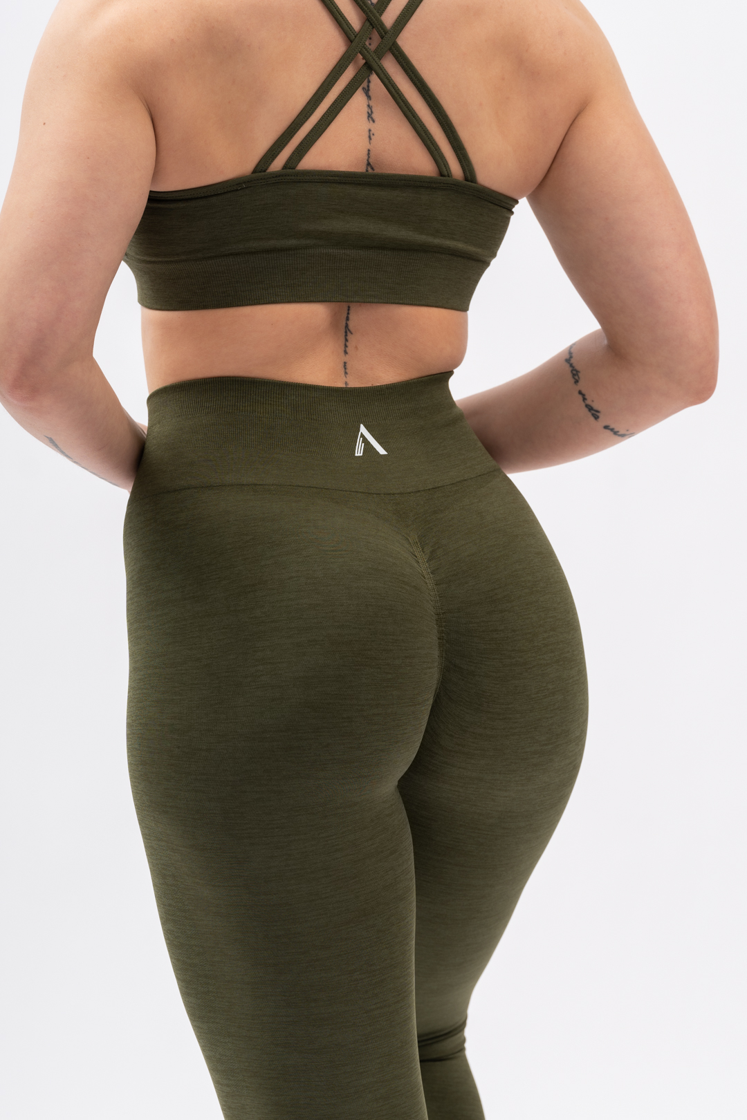 Scrunch APEX High Waisted Gym Leggings - Khaki Green