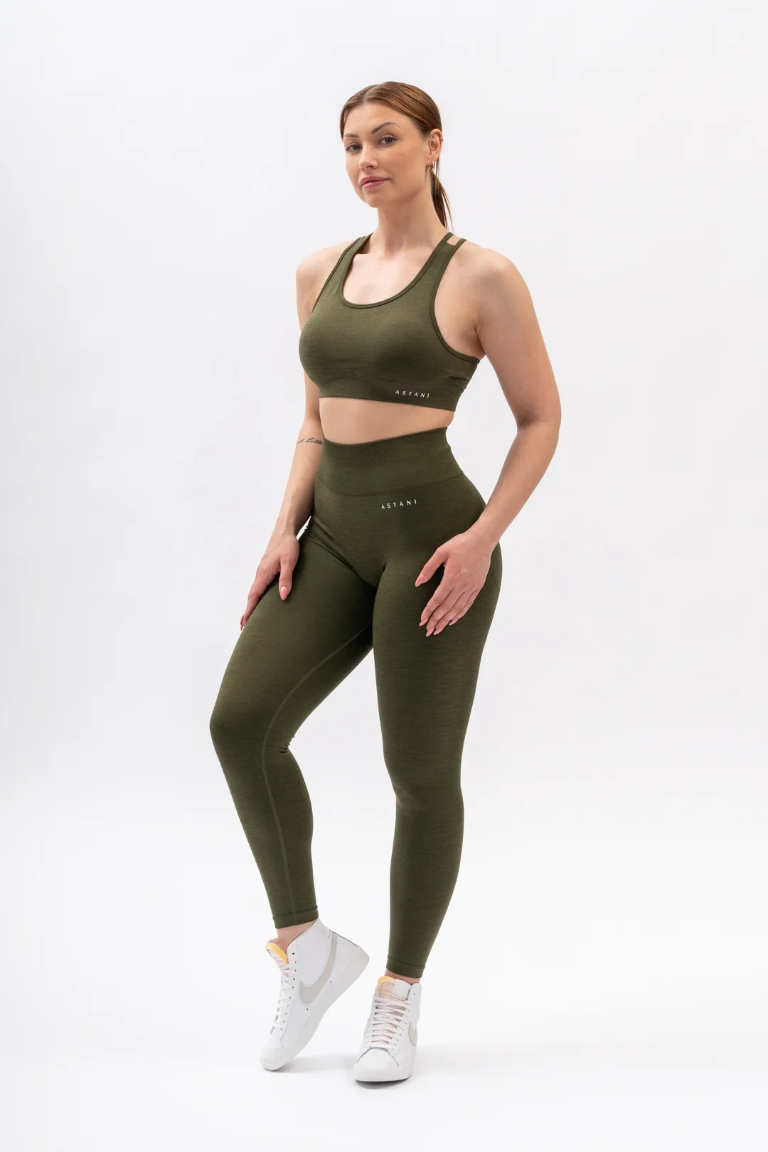 Scrunch APEX High Waisted Gym Leggings - Khaki Green