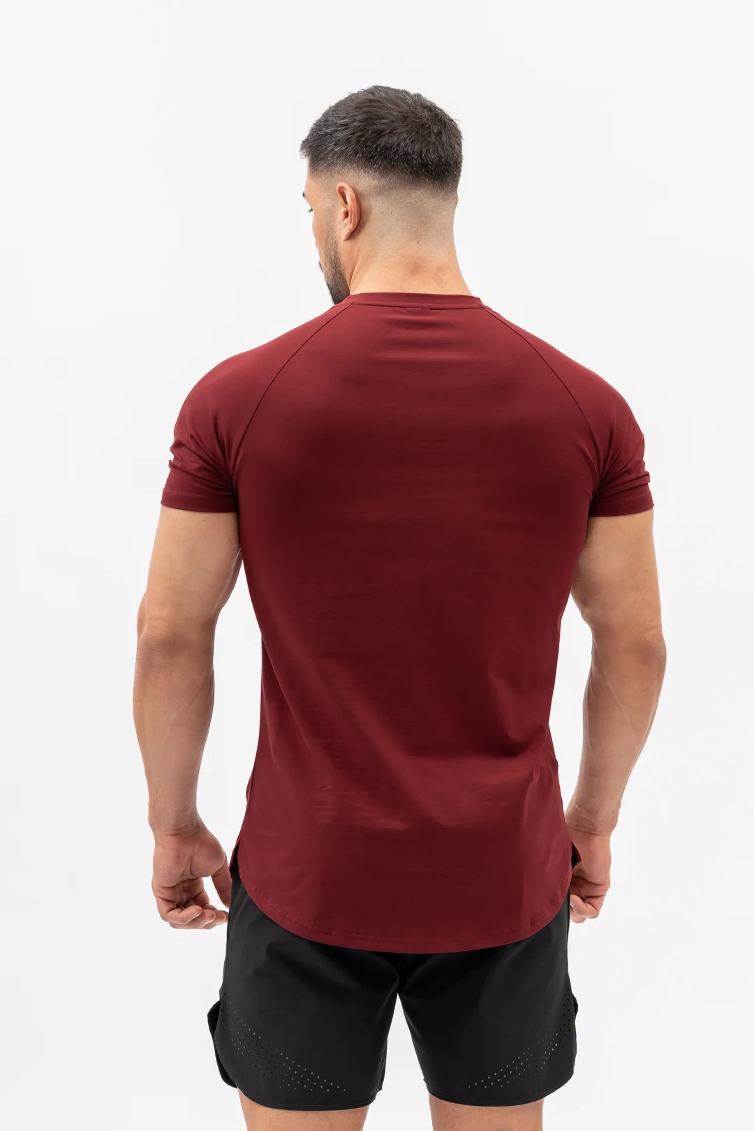 Code Burgundy Cotton Stretch Workout Gym Lifestyle T-Shirt