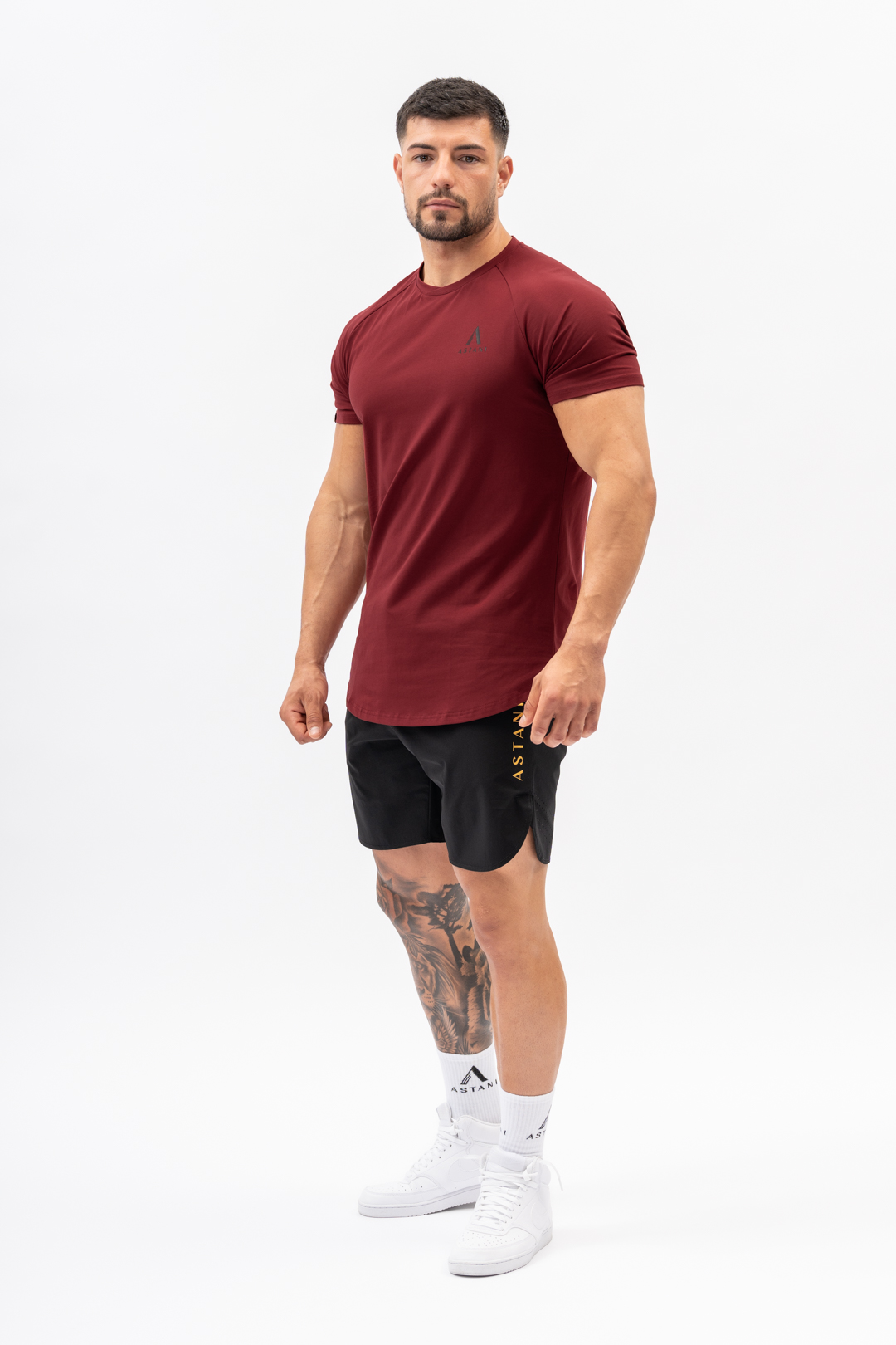 Code Burgundy Cotton Stretch Workout Gym Lifestyle T-Shirt
