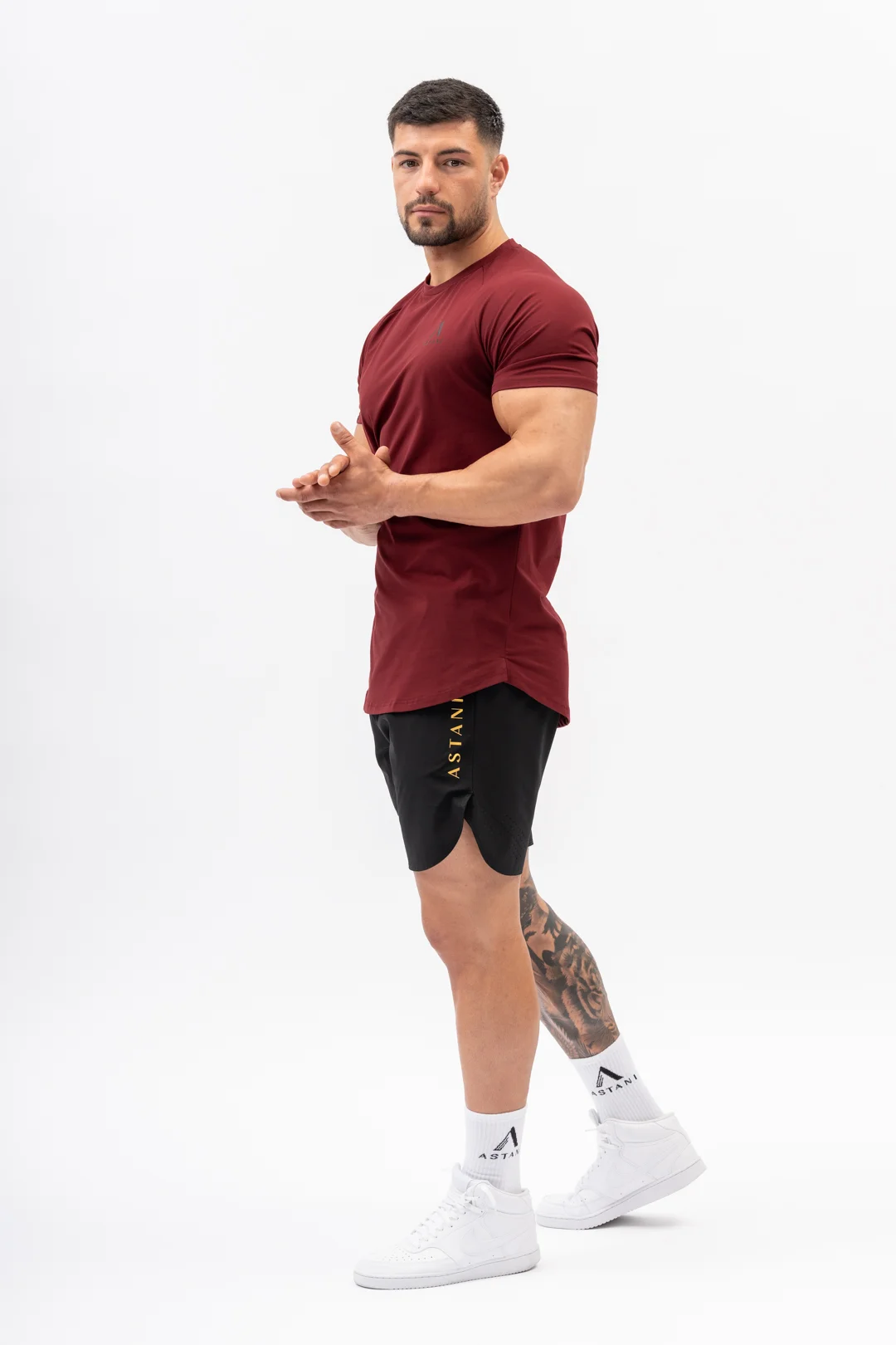 Code Burgundy Cotton Stretch Workout Gym Lifestyle T-Shirt