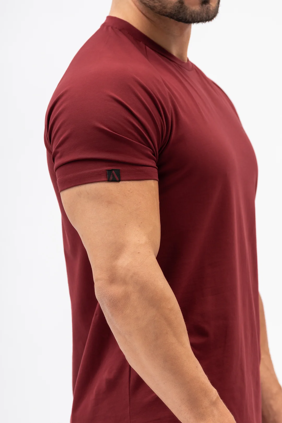 Code Burgundy Cotton Stretch Workout Gym Lifestyle T-Shirt