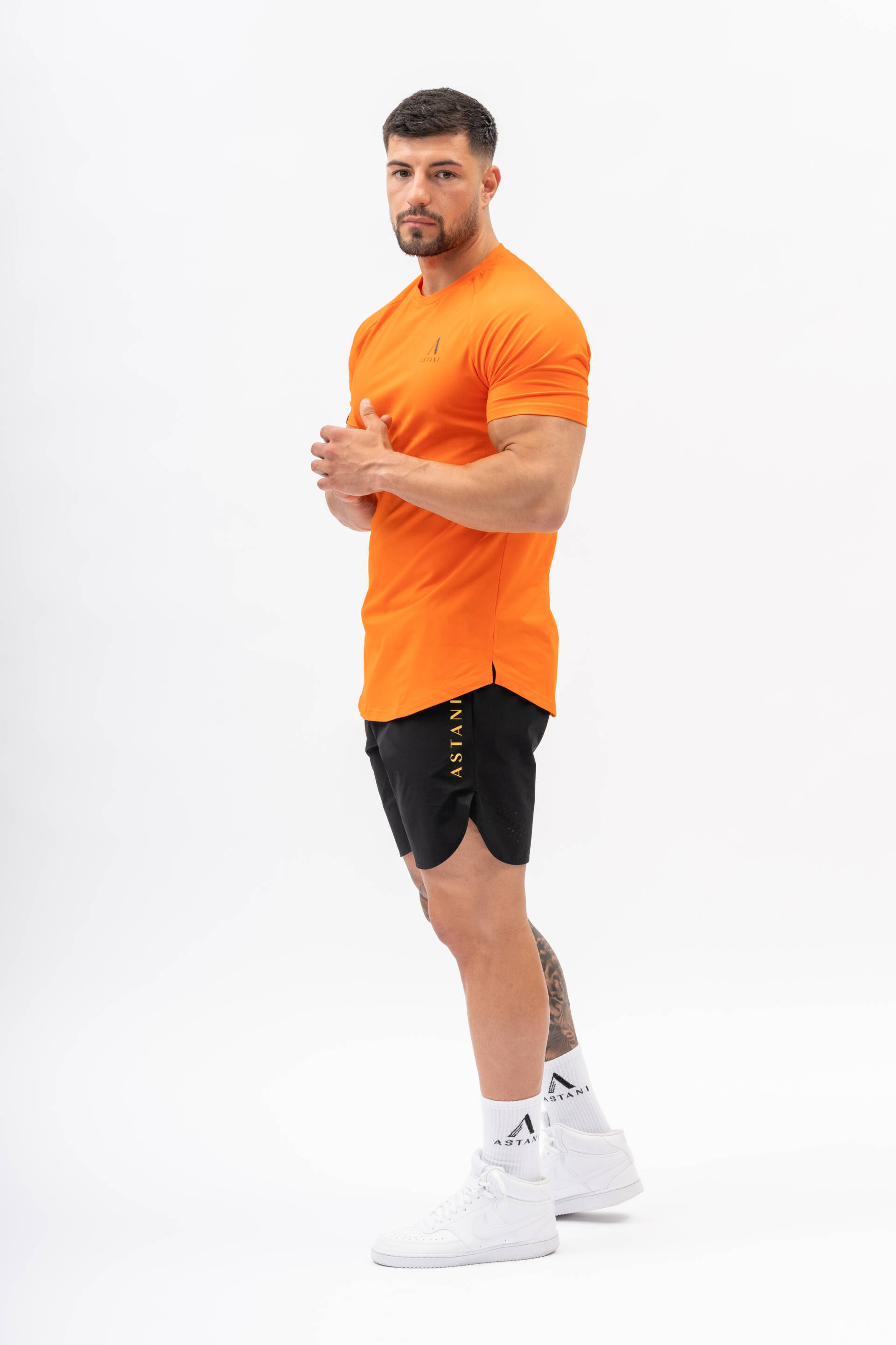 Code Orange Cotton Stretch Workout Gym Lifestyle T-Shirt