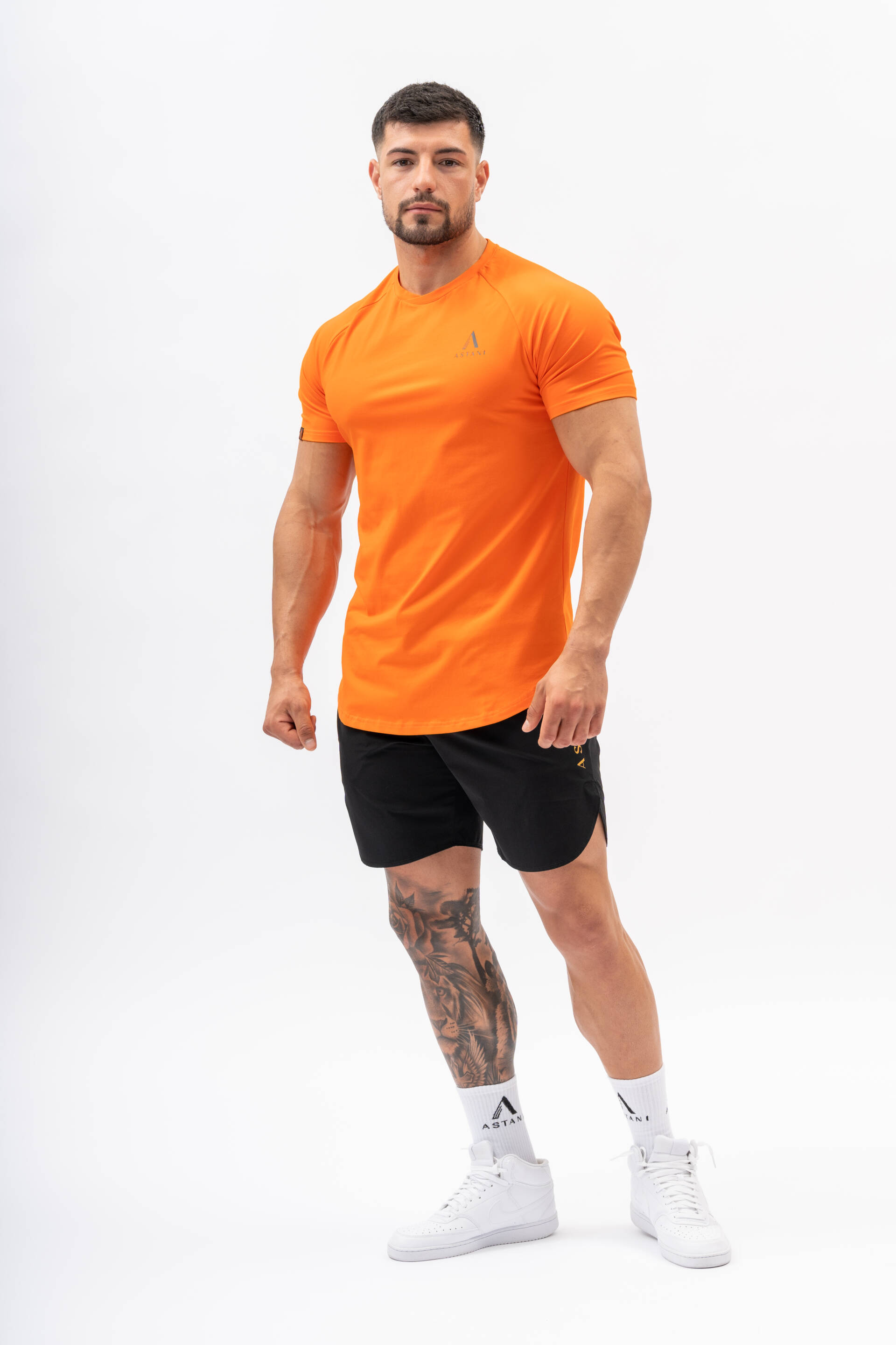 Code Orange Cotton Stretch Workout Gym Lifestyle T-Shirt