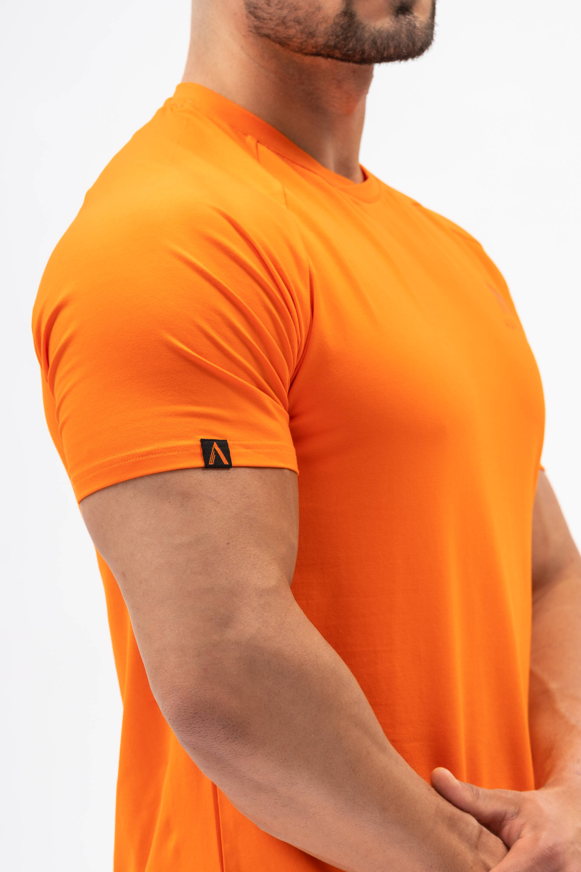 Code Orange Cotton Stretch Workout Gym Lifestyle T-Shirt