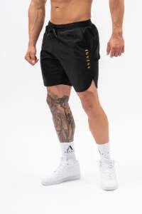 Men's VELOCE Shorts black — front view, athletic fit