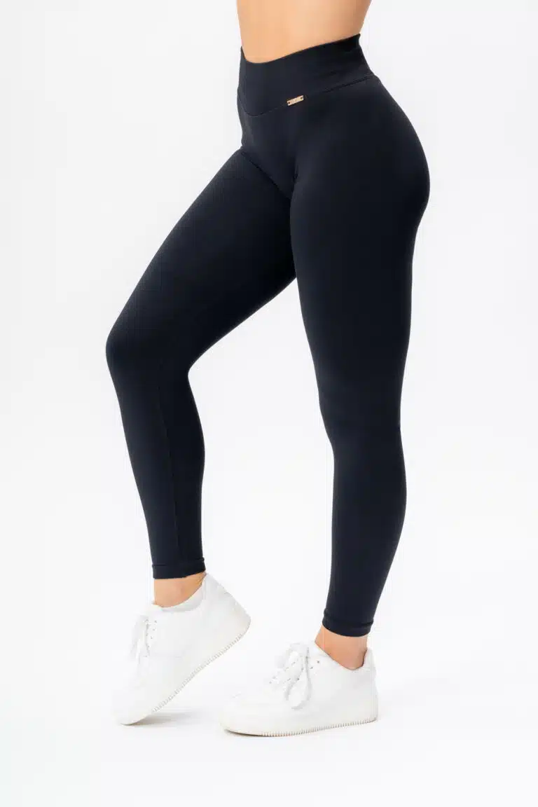 Women's SENSE Scrunch Tights black — front view, no front seam