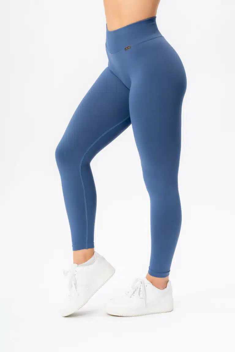 Women's SENSE Scrunch Tights navy — front view, no front seam
