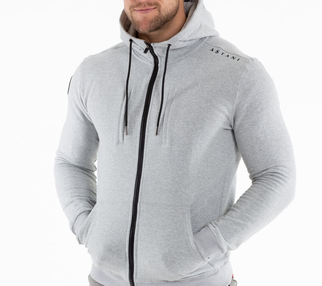 Astani men's gray zip hoodie