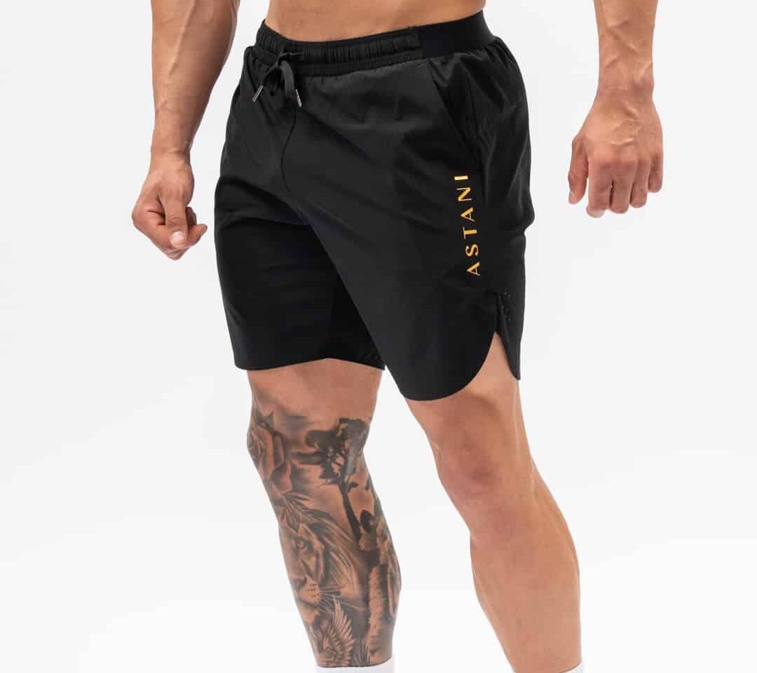 Astani men's black training shorts