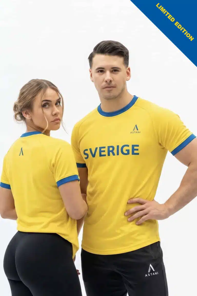 Sweden T-Shirt — limited edition unisex tee with "Sverige" print in Swedish flag colors